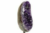 Dark Purple Amethyst Geode On Metal Stand - Uruguay #364455-1